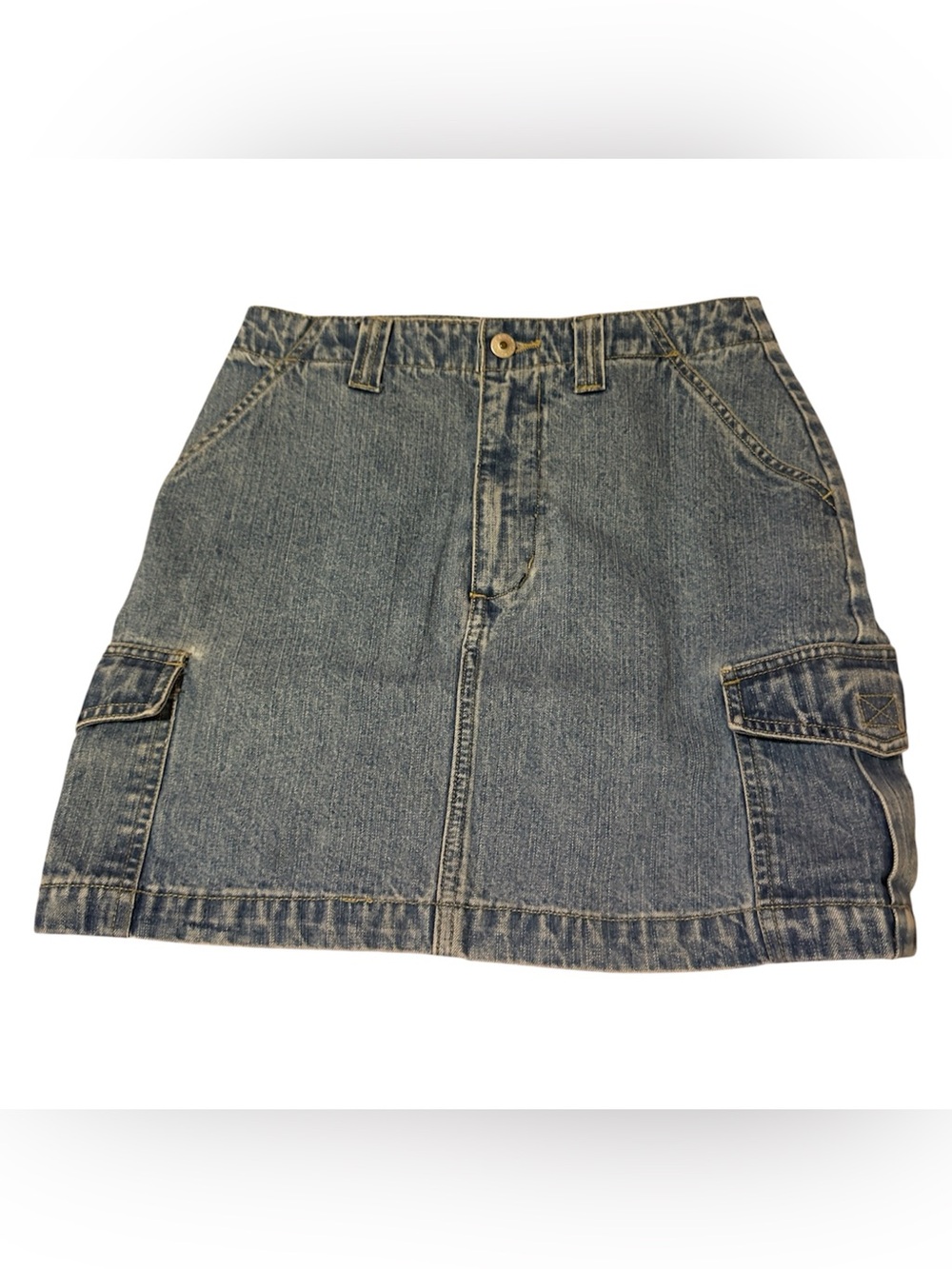 Y2K Denim Cargo Mini Skirt - Blue